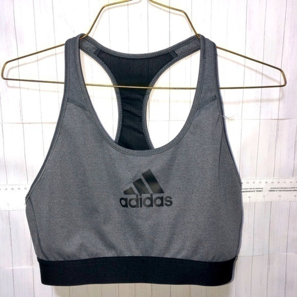 ⛱️ Adidas Don't Rest Alphaskin Medium Support Racerback Sports Bra Heather Gray